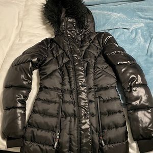 guess winter long Jacket black
